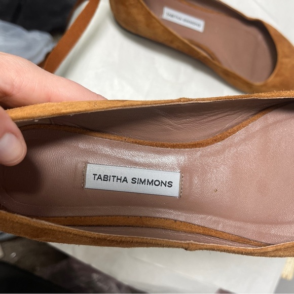 Tabitha Simmons Cognac Kid Suede Daria Ankle-Wrap Flats Sz 6.5 - Picture 6 of 15